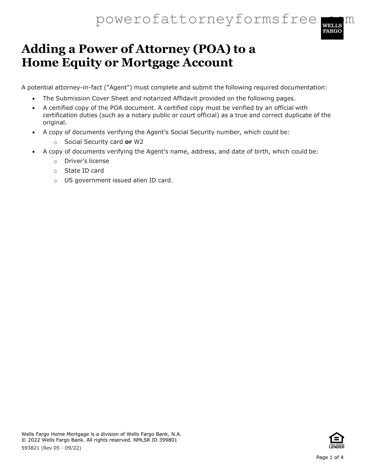 Wells Fargo Power of Attorney Template